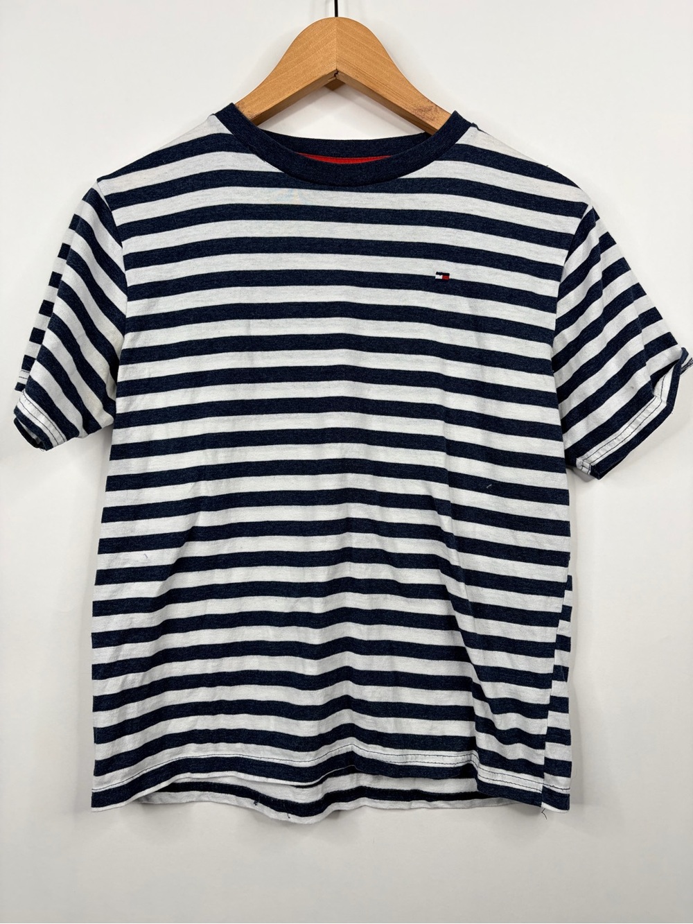 Classic Tommy Hilfiger Navy, White & Red Striped Shirt